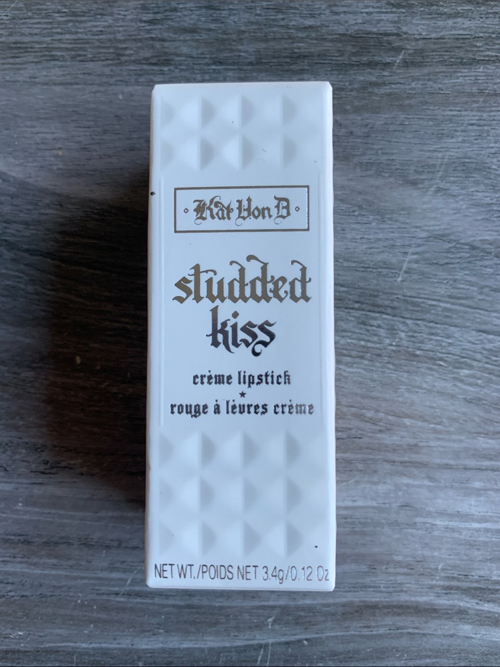 Kat Von D Studded Kiss Lipstick in White Out.